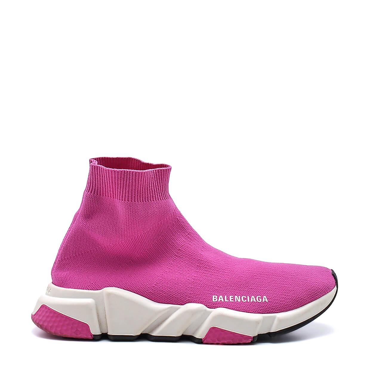 Balenciaga - Pink Knit Fabric Speed Sneakers